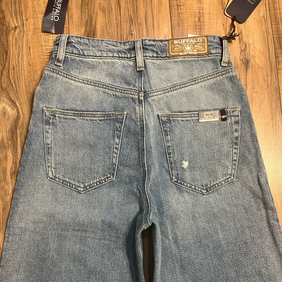 BUFFALO David Bitton ALICE High Rise Super Wide Leg Distressed Cotton Jeans 25 - Picture 4 of 15